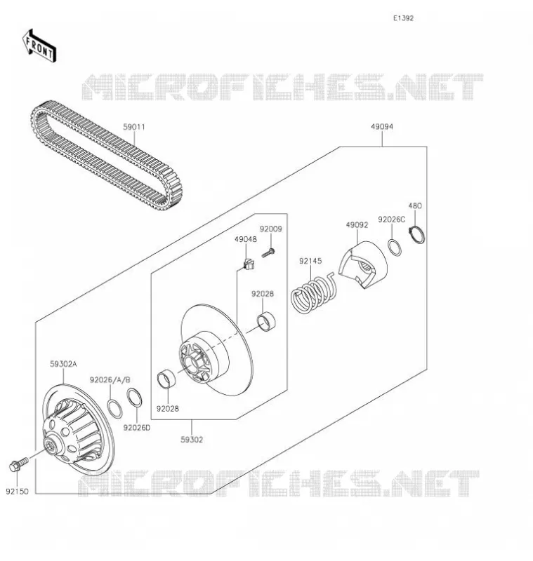 DRIVE CONVERTER - BELT Kawasaki SSV 620 2021 MULE 4010 4X4  KAF620MMFNN