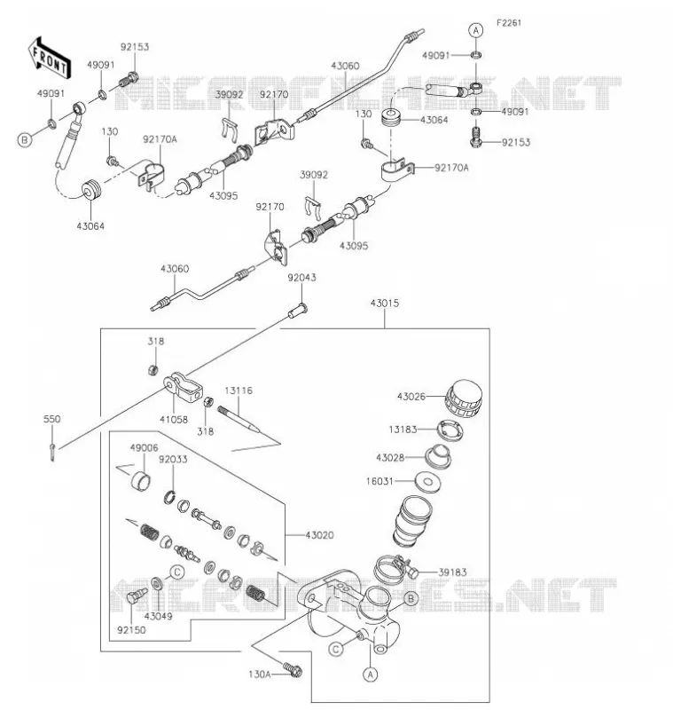 MASTER CYLINDER Kawasaki SSV 620 2021 MULE 4010 4X4  KAF620MMFNN