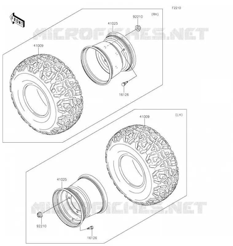 WHEELS - TIRES Kawasaki SSV 620 2021 MULE 4000  KAF620PMFNN
