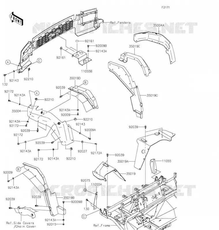 FRONT FENDER Kawasaki SSV 620 2021 MULE 4010 TRANS 4X4  KAF620RMFNN