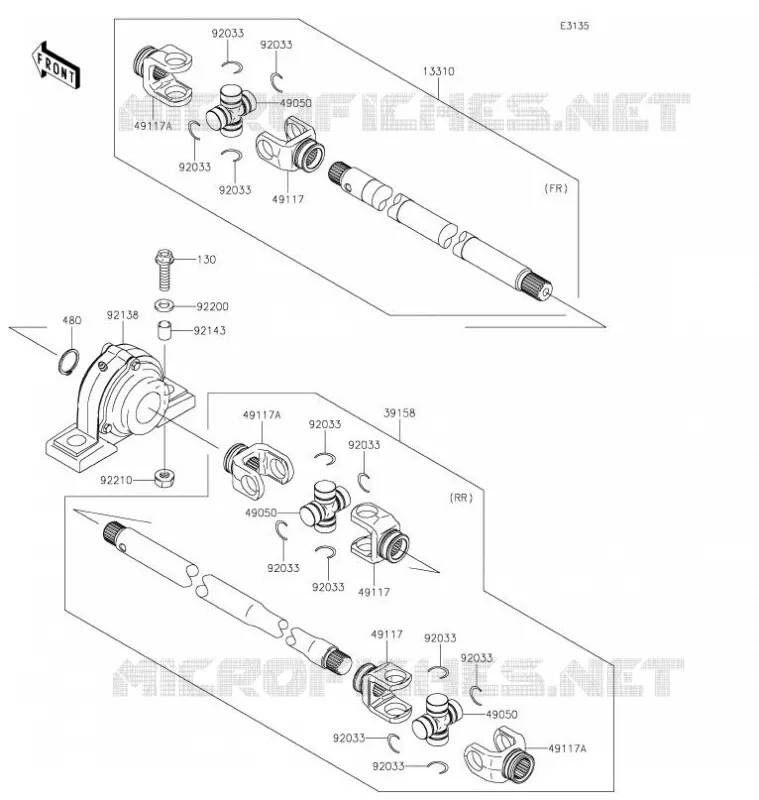 DRIVE SHAFT(H&Eacute;LICE) Kawasaki SSV 620 2021 MULE 4010 TRANS 4X4  KAF620SMFNN