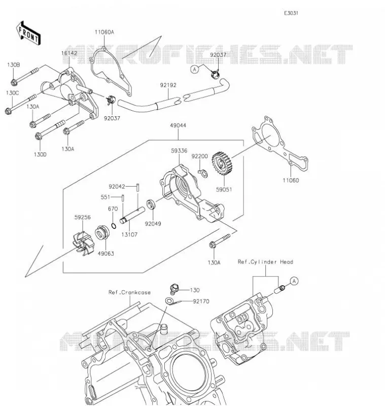 WATER PUMP Kawasaki SSV 620 2021 MULE 4010 4X4  KAF620ZMFNN