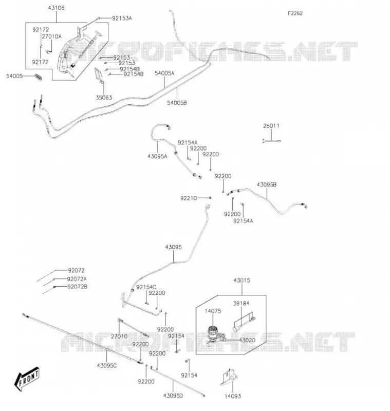 BRAKE PIPE Kawasaki SSV 700 2021 MULE PRO-MX  KAF700BMFNL