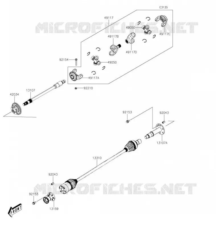 DRIVE SHAFT(H&Eacute;LICE) Kawasaki SSV 700 2021 MULE PRO-MX  KAF700BMFNL