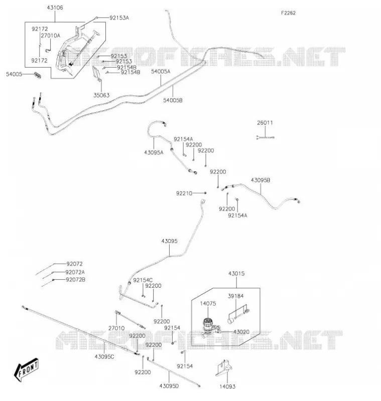 BRAKE PIPE Kawasaki SSV 700 2021 MULE PRO-MX  KAF700CMFNN