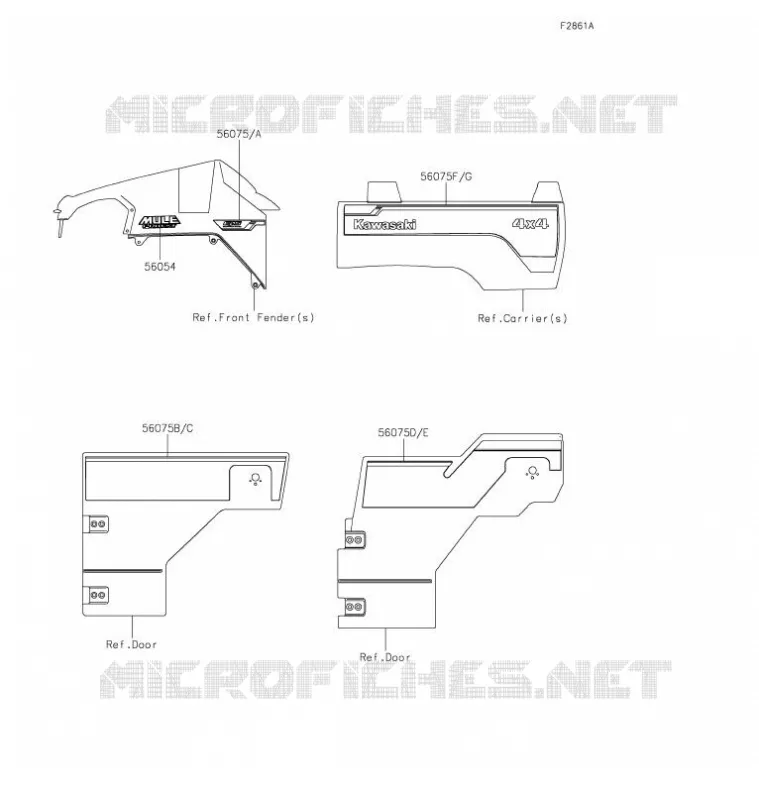 STICKER(GREEN) Kawasaki SSV 820 2021 MULE PRO-FXT  KAF820BMFNN