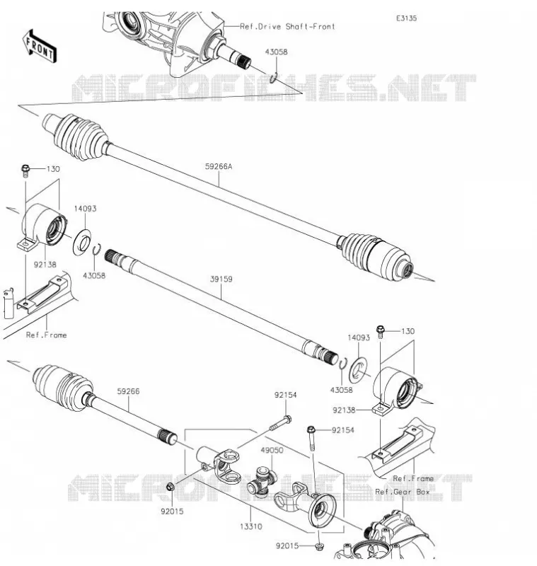 DRIVE SHAFT(H&Eacute;LICE) Kawasaki SSV 820 2021 MULE PRO-FXT  KAF820CMFNN