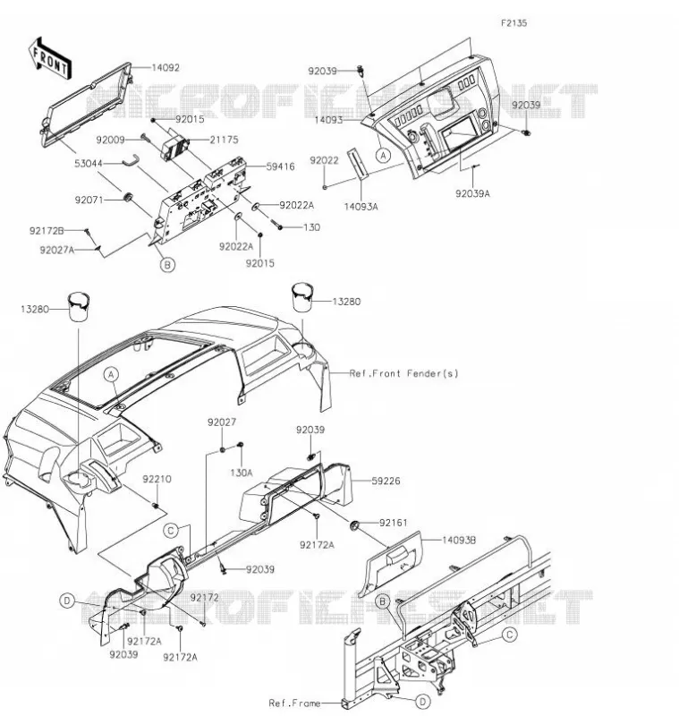 FRONT BOX Kawasaki SSV 820 2021 MULE PRO-FXT  KAF820DMFNN
