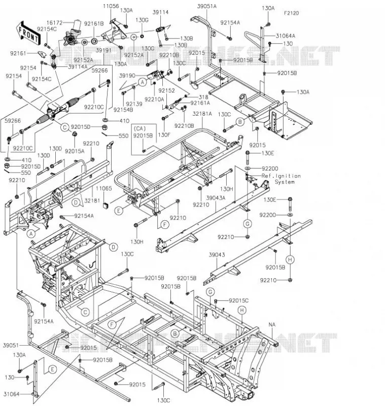 CHASSIS Kawasaki SSV 820 2021 MULE PRO-FX  KAF820FMFNN