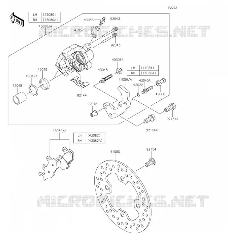 FRONT BRAKE Kawasaki SSV 820 2021 MULE PRO-FX  KAF820FMFNN