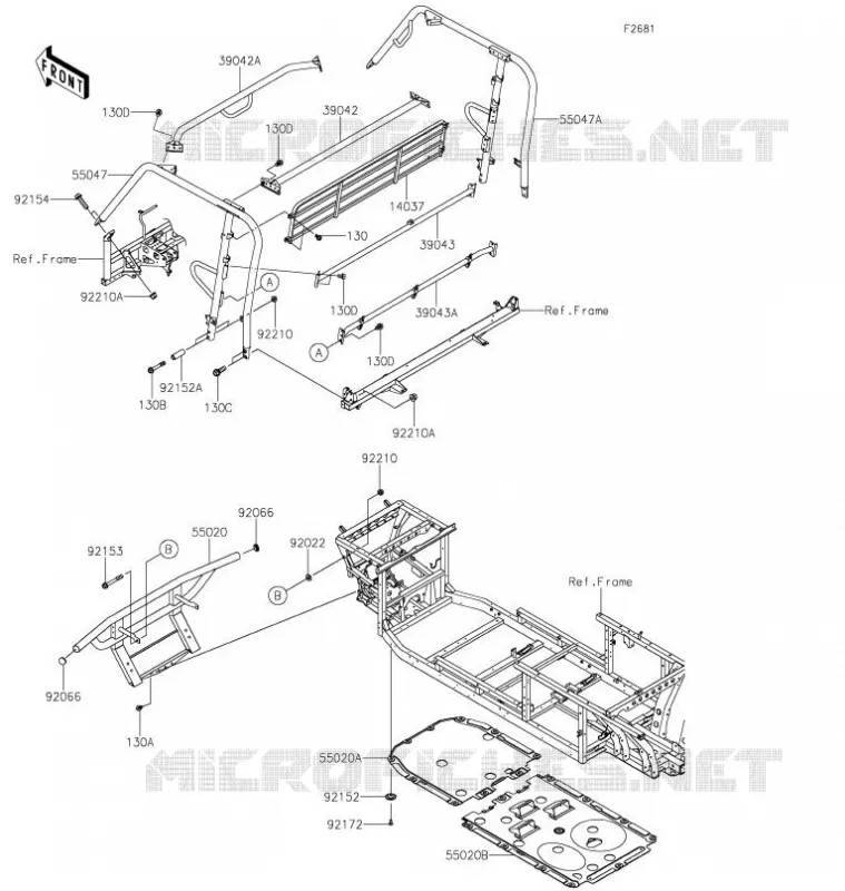 PROTECTION - CHASSIS CAB Kawasaki SSV 820 2021 MULE PRO-FX  KAF820FMFNN