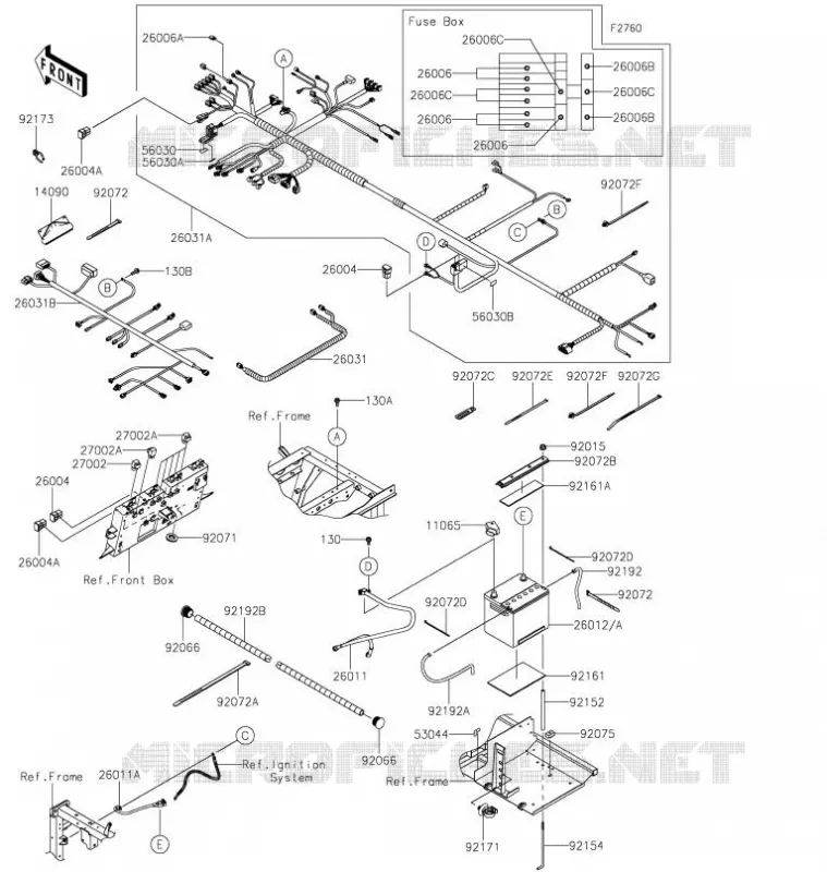 CHASSIS ELECTRICAL EQUIPMENT Kawasaki SSV 820 2021 MULE PRO-FXR  KAF820KMFNN