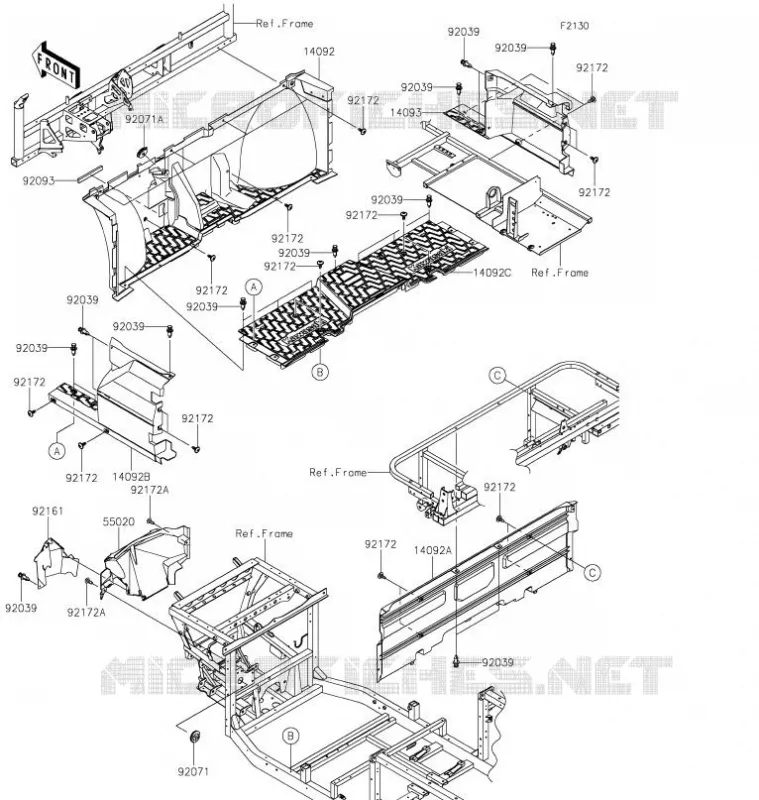 FRAME PARTS(AVANT) Kawasaki SSV 820 2021 MULE PRO-FXR  KAF820KMFNN