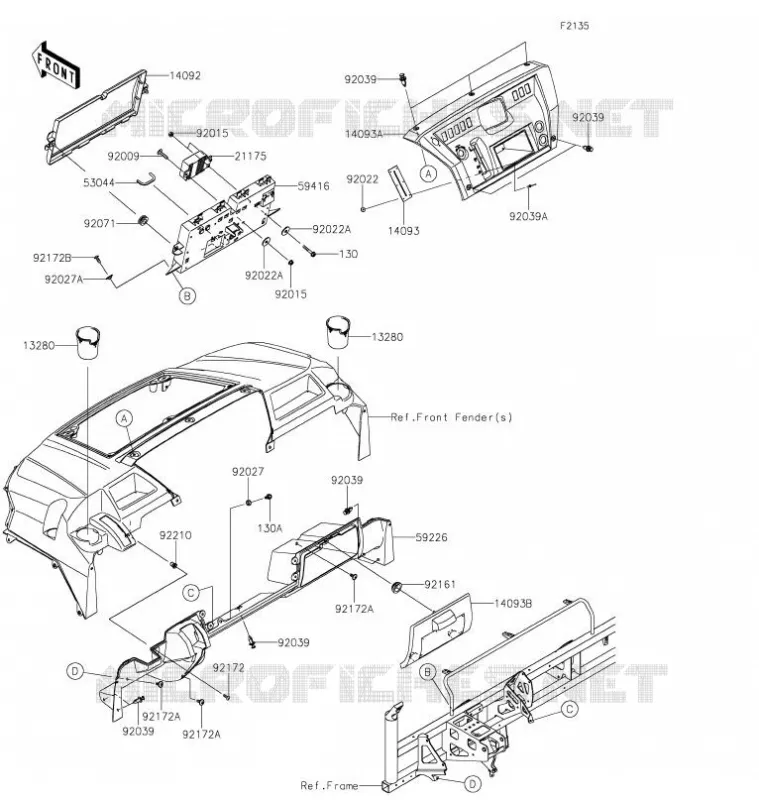FRONT BOX Kawasaki SSV 820 2021 MULE PRO-FXT  KAF820MMFNN