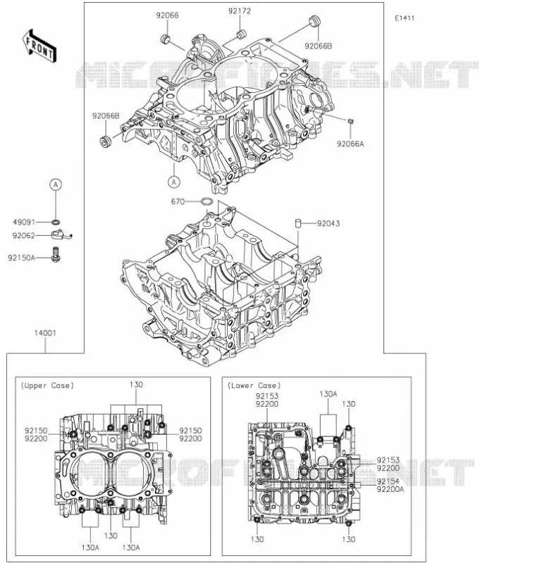 CRANKCASE(S) Kawasaki SSV 1000 2021 TERYX KRX 1000  KRF1000AMFNN