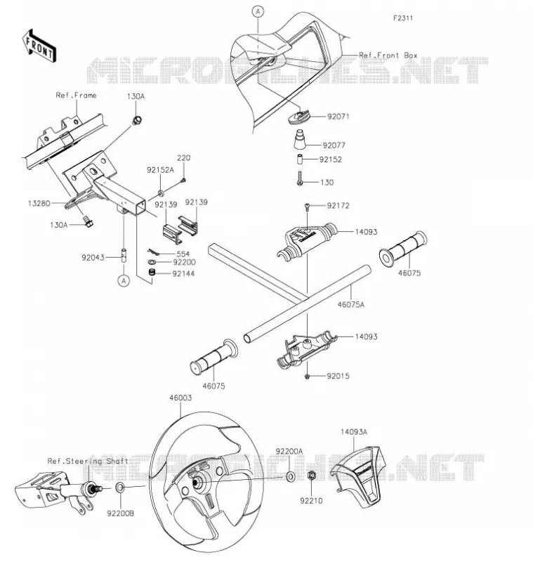 HANDLEBAR Kawasaki SSV 1000 2021 TERYX KRX 1000  KRF1000AMFNN