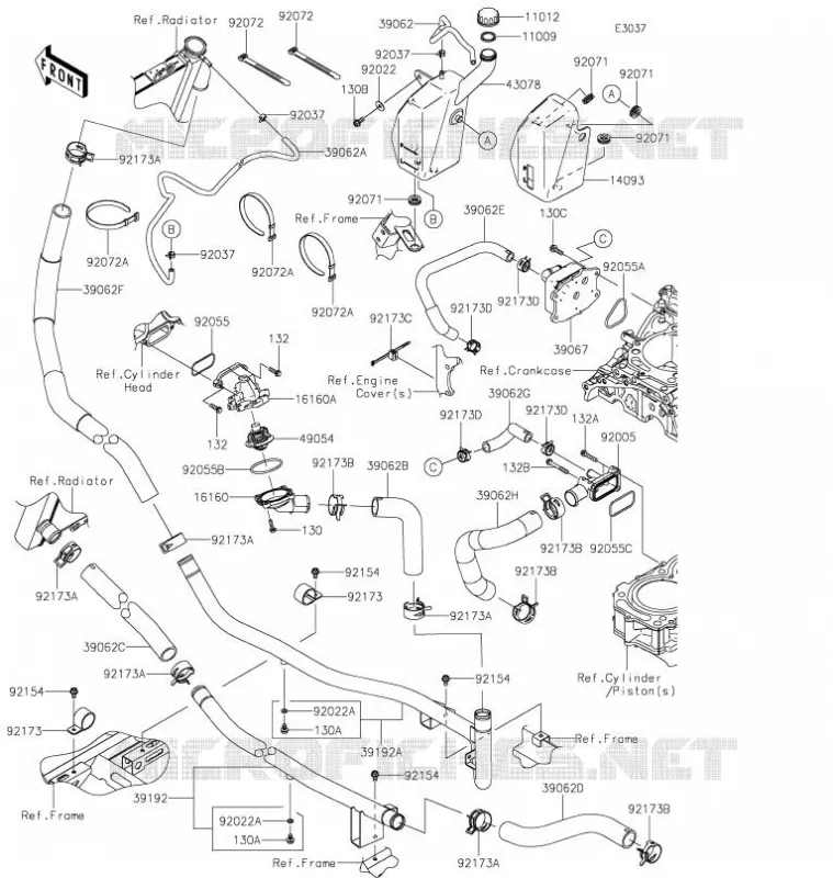 WATER PIPE Kawasaki SSV 1000 2021 TERYX KRX 1000  KRF1000AMFNN