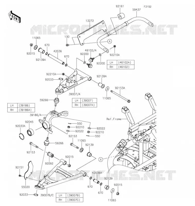 FRONT SUSPENSION - SHOCK ABSORBER Kawasaki SSV 800 2021 TERYX  KRF800FMFNN