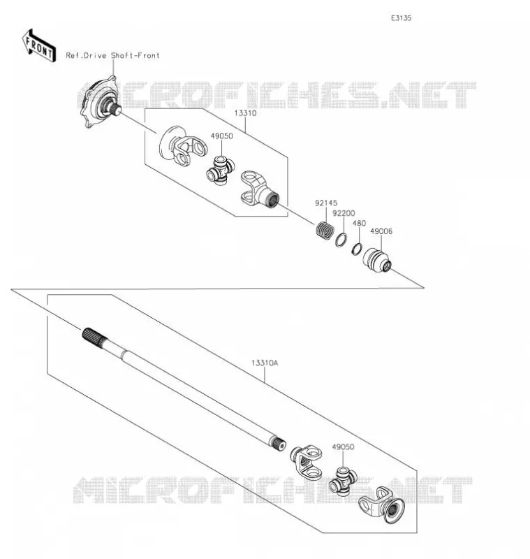 DRIVE SHAFT(H&Eacute;LICE) Kawasaki SSV 800 2021 TERYX  KRF800HMFNN