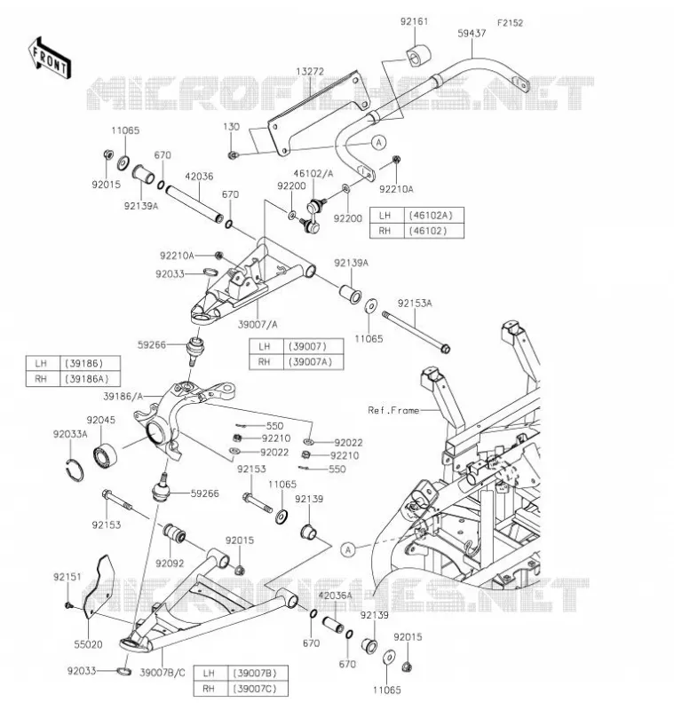 FRONT SUSPENSION - SHOCK ABSORBER Kawasaki SSV 800 2021 TERYX  KRF800HMFNN