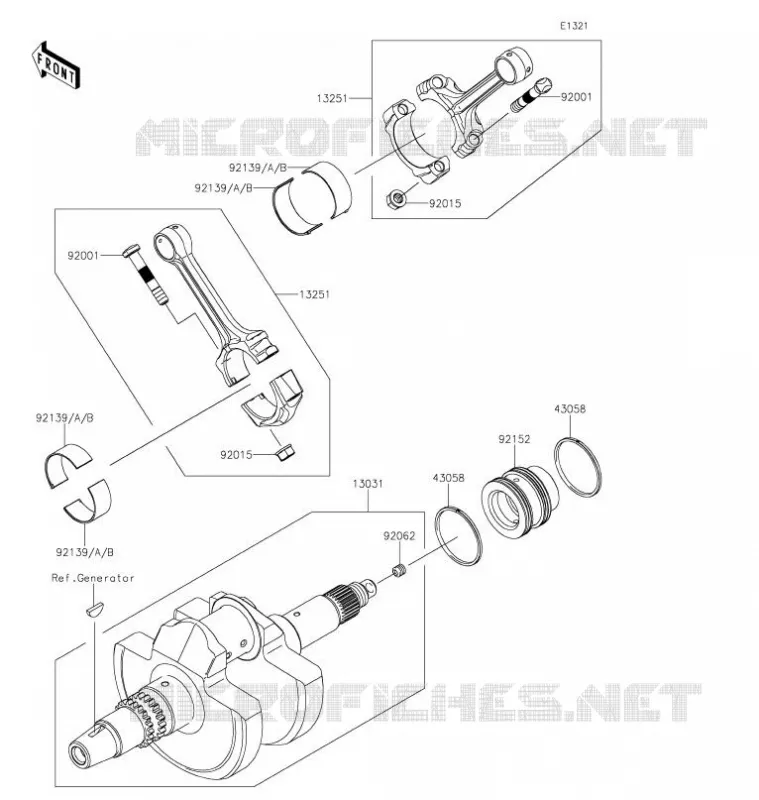 CRANKSHAFT Kawasaki SSV 800 2021 TERYX4  KRT800FMFNN