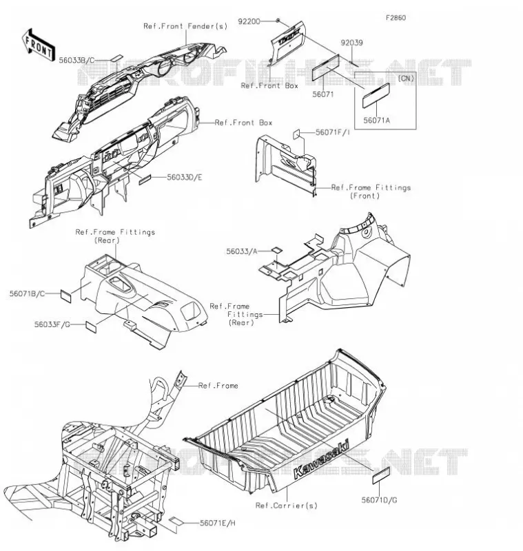 LABELS Kawasaki SSV 800 2021 TERYX4  KRT800GMFNN