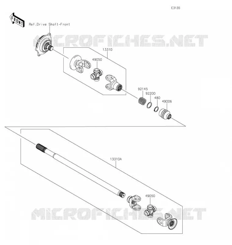 DRIVE SHAFT(H&Eacute;LICE) Kawasaki SSV 800 2021 TERYX4  KRT800GMFNN