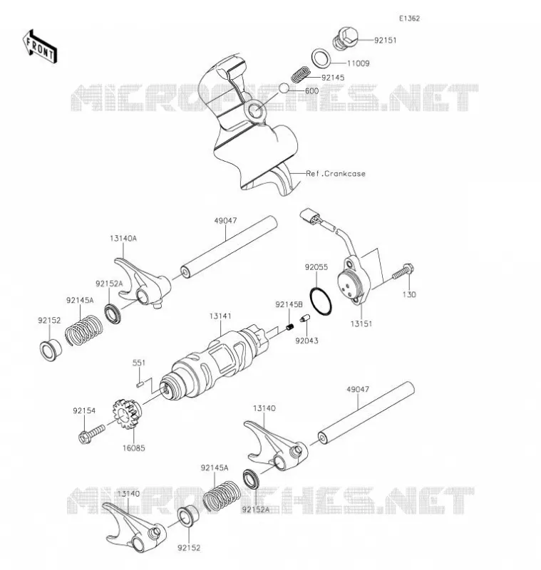 GEAR CHANGE DRUM - SHIFT FORKS Kawasaki SSV 800 2021 TERYX4  KRT800GMFNN