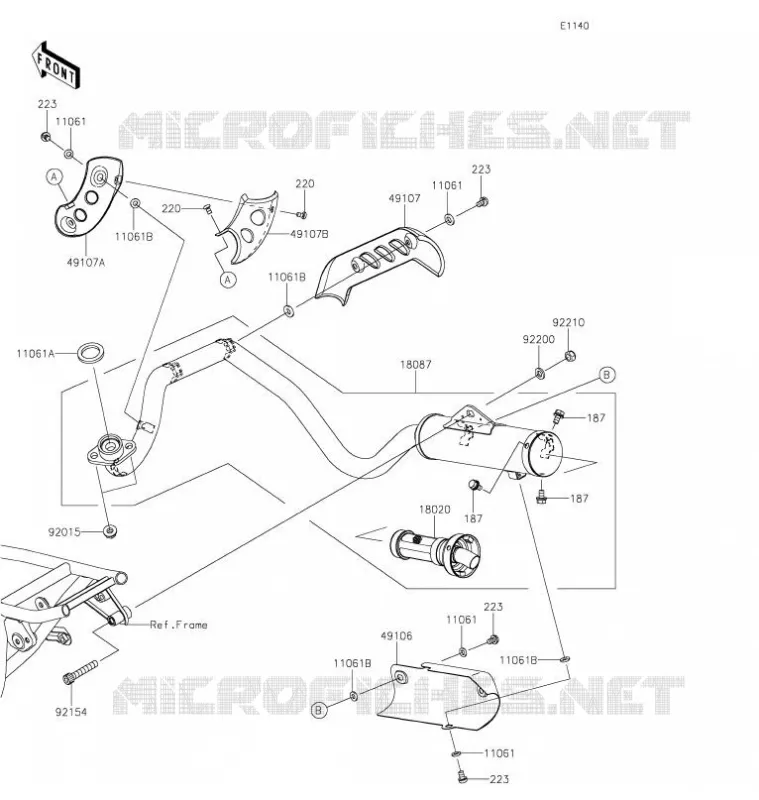 EXHAUST Kawasaki TOUT-TERRAIN 110 2021 KLX110L  KLX110DMFNN