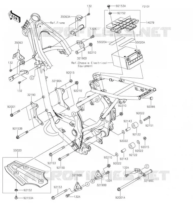 FRAME PARTS (COUVERTURE) Kawasaki TOUT-TERRAIN 140 2021 KLX140  KLX140AMFNN