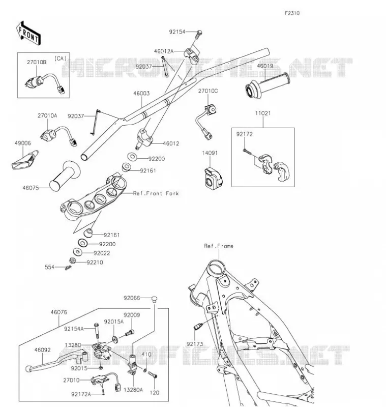 HANDLEBAR Kawasaki TOUT-TERRAIN 230 2021 KLX230R  KLX230EMFNN