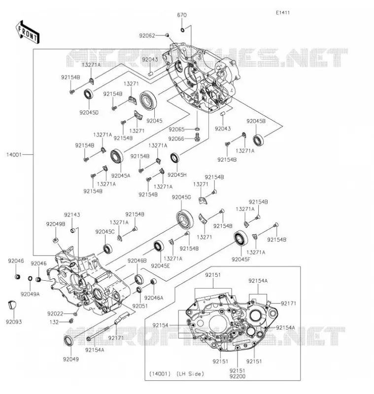 CRANKCASE(S) Kawasaki TOUT-TERRAIN 450 2021 KLX450R  KLX450AMFNN