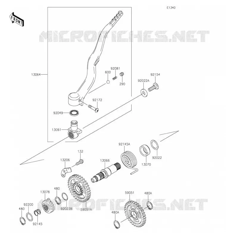KICK STARTER Kawasaki TOUT-TERRAIN 450 2021 KLX450R  KLX450AMFNN