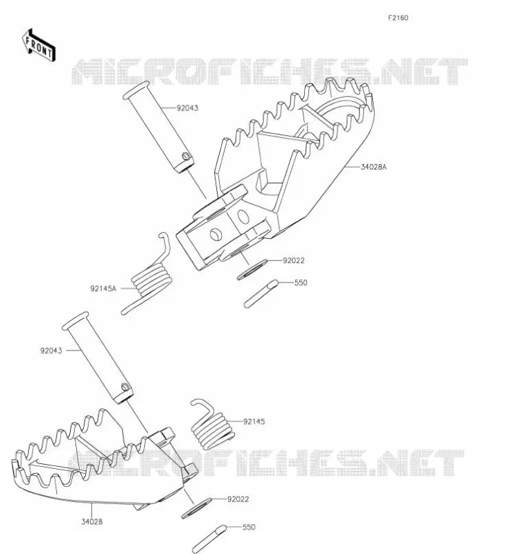 FOOTREST Kawasaki TOUT-TERRAIN 100 2021 KX100  KX100FMFNN