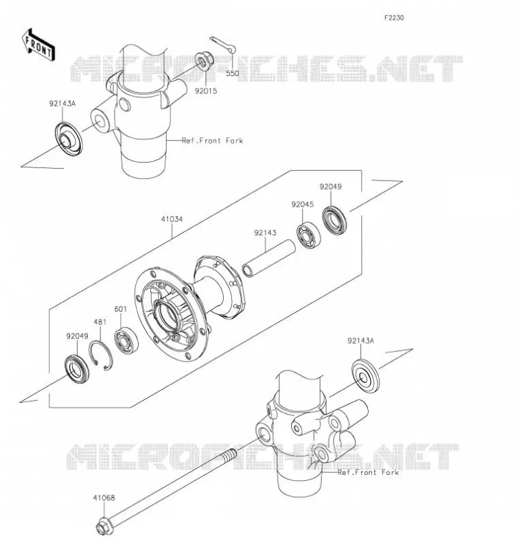 FRONT HUB Kawasaki TOUT-TERRAIN 85 2021 KX85-II  KX85DMFNN