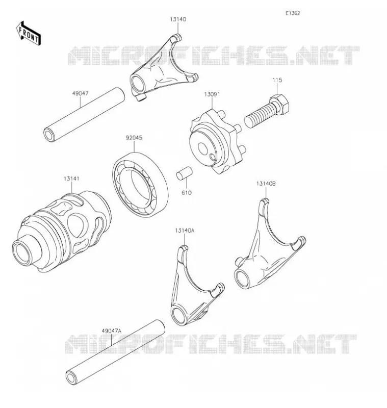 GEAR CHANGE DRUM - SHIFT FORKS Kawasaki TOUT-TERRAIN 85 2021 KX85-II  KX85DMFNN