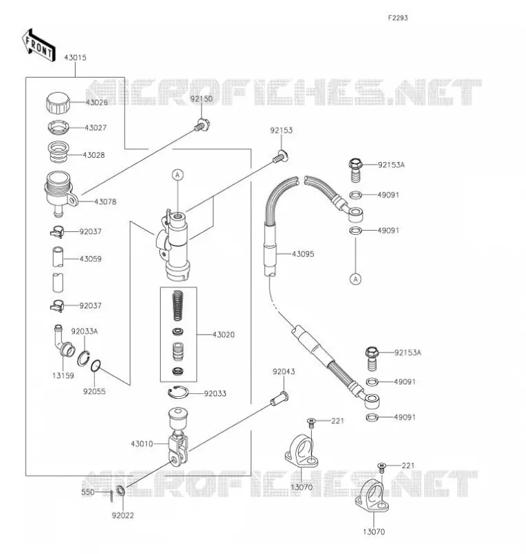 REAR MASTER CYLINDER Kawasaki TOUT-TERRAIN 85 2021 KX85-II  KX85DMFNN