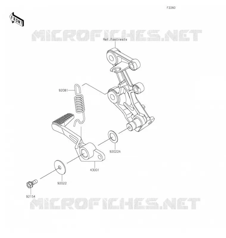 BRAKE PEDAL - TORK LINK Kawasaki MOTOS 400 2021 NINJA 400  EX400GMFAL