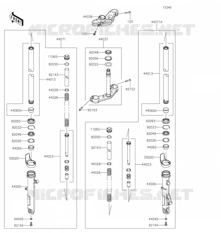 FRONT FORK Kawasaki MOTOS 400 2021 NINJA 400  EX400GMFAL