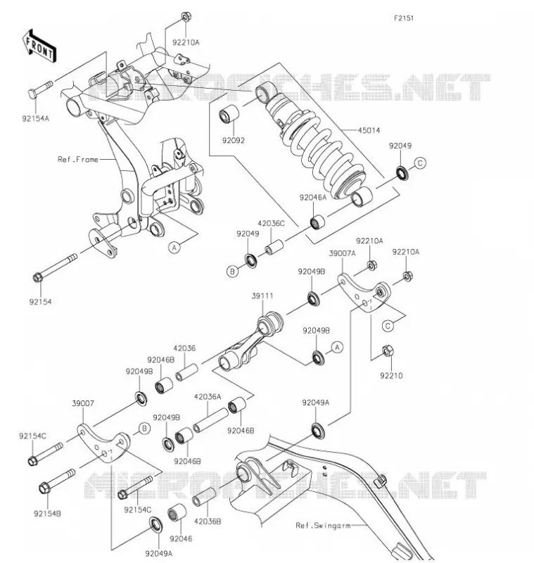 SUSPENSION - SHOCK ABSORBER Kawasaki MOTOS 650 2021 NINJA 650  EX650NMFNL