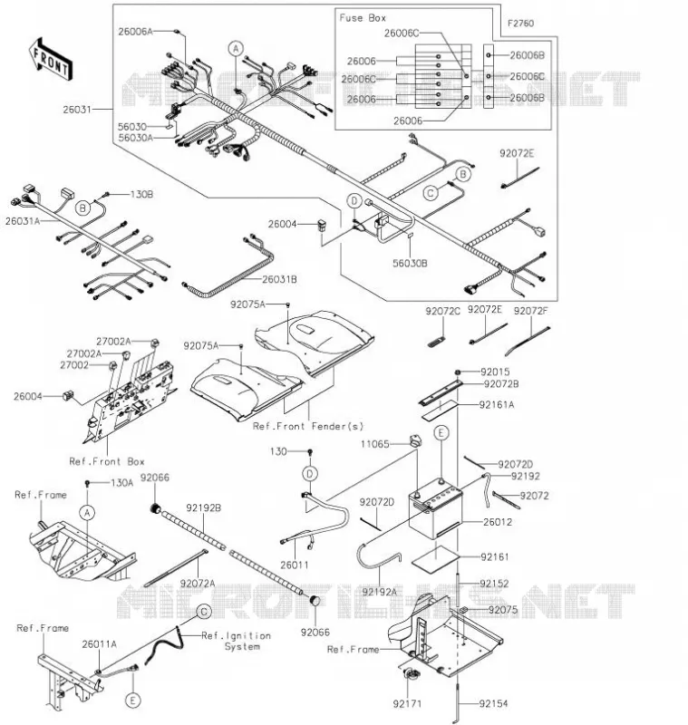 CHASSIS ELECTRICAL EQUIPMENT Kawasaki SSV 820 2022 MULE PRO-FX  KAF820ENFNN