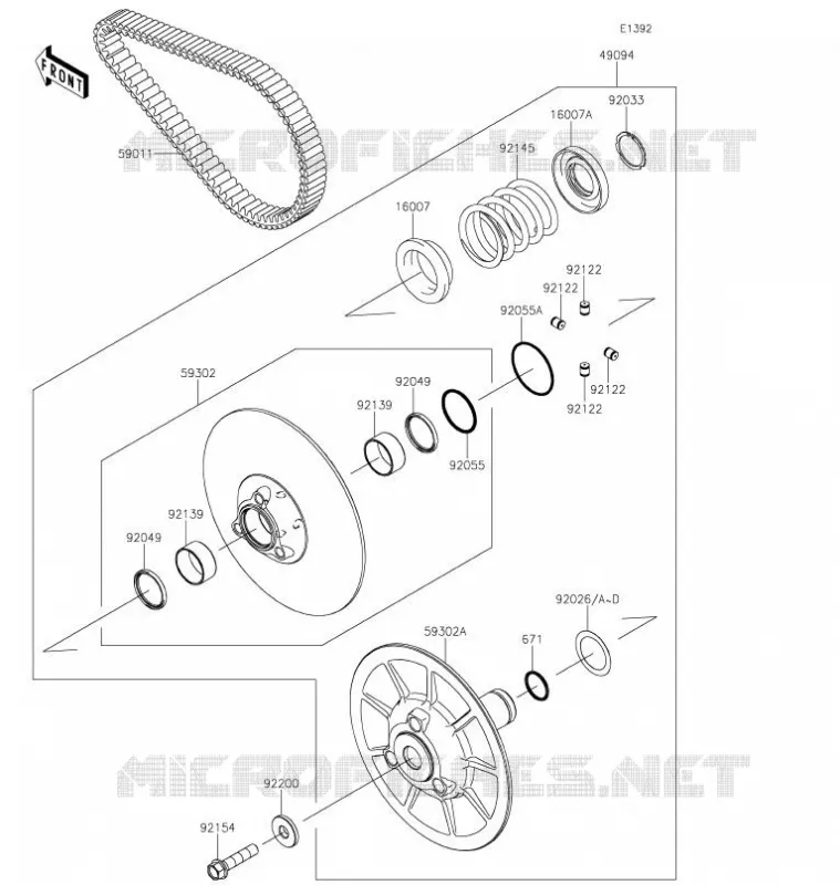 DRIVE CONVERTER - BELT Kawasaki SSV 820 2022 MULE PRO-FX  KAF820ENFNN