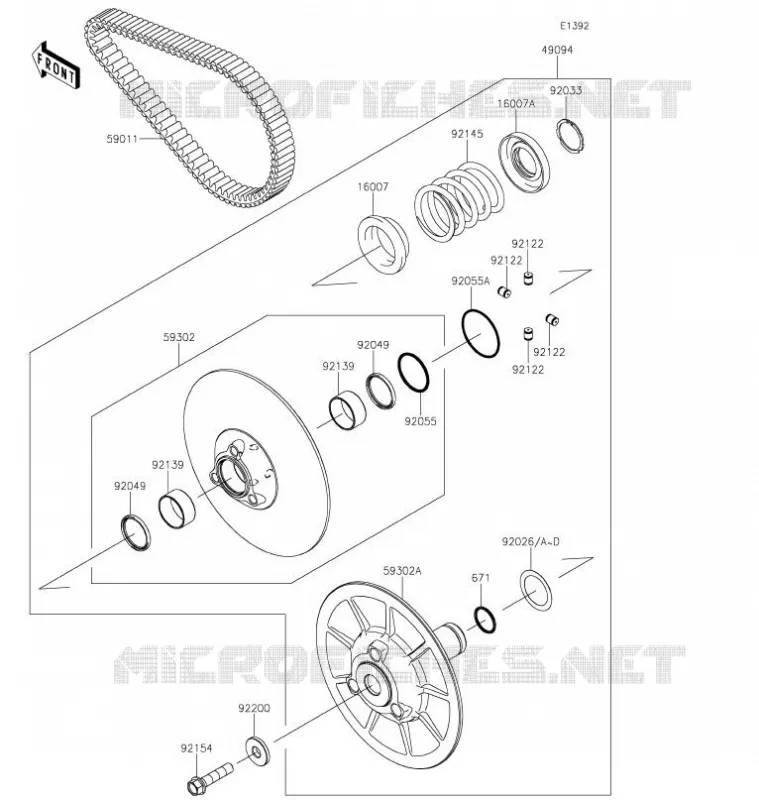DRIVE CONVERTER - BELT Kawasaki SSV 820 2022 MULE PRO-FX  KAF820FNFNN