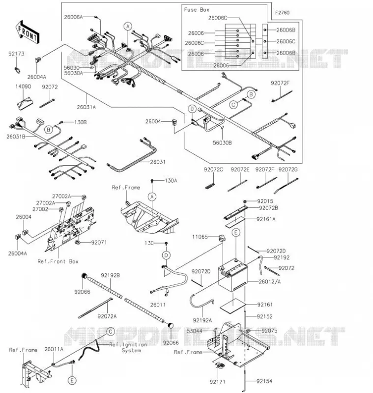 CHASSIS ELECTRICAL EQUIPMENT Kawasaki SSV 820 2022 MULE PRO-FXR  KAF820KNFNL