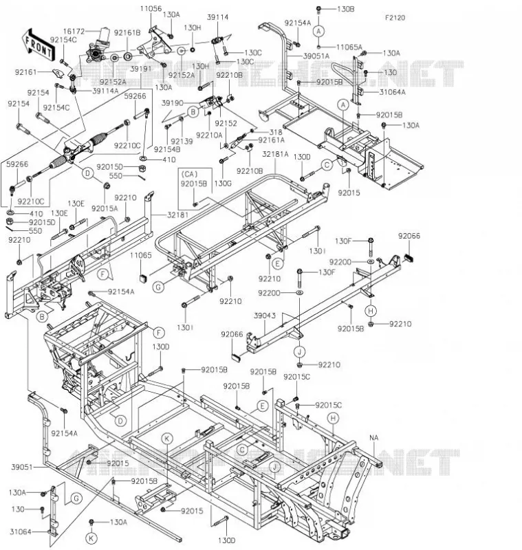 CHASSIS Kawasaki SSV 820 2022 MULE PRO-FXT  KAT820BNFNN