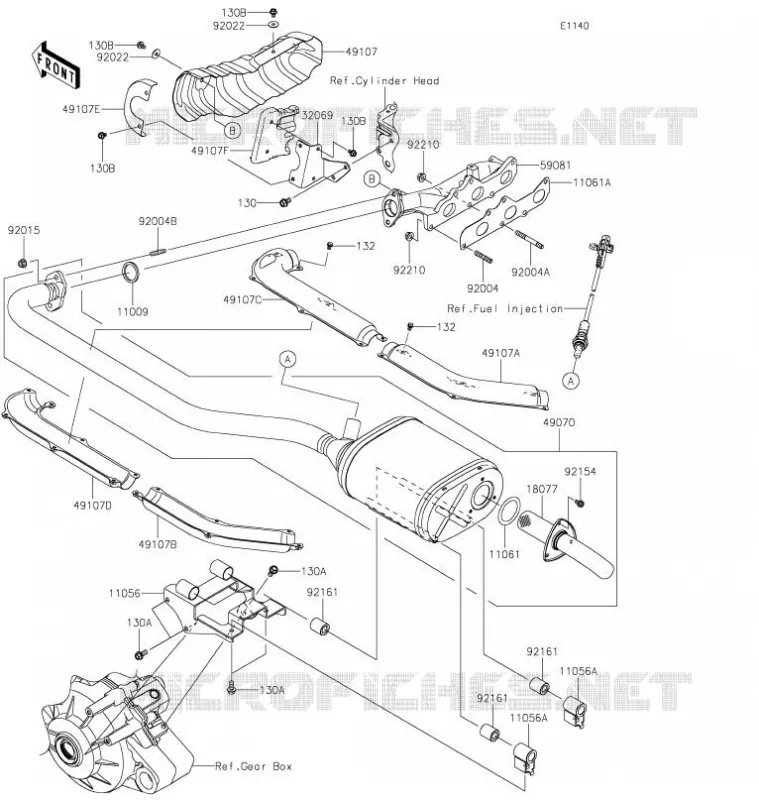 EXHAUST Kawasaki SSV 820 2022 MULE PRO-FXT  KAT820CNFNN