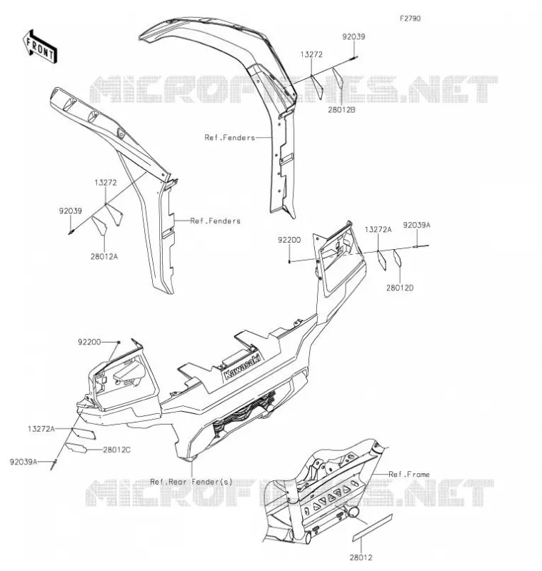 REFLECTOR(CN) Kawasaki SSV 1000 2021 TERYX KRX 1000  KRF1000DMFNN