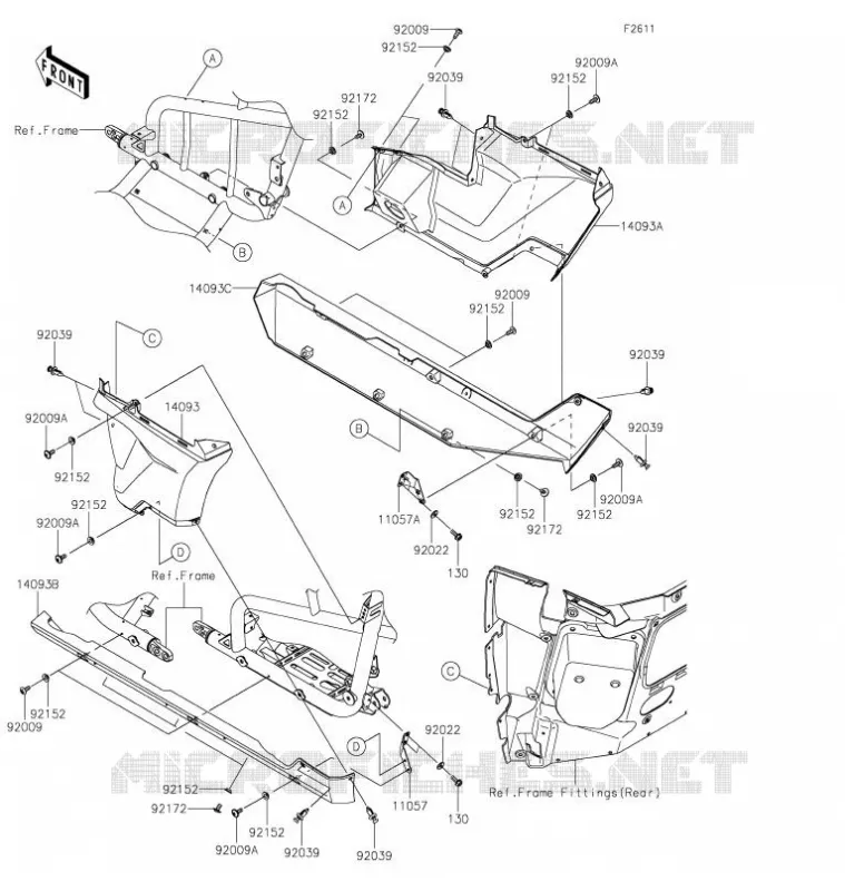 SIDE COWLING Kawasaki SSV 1000 2021 TERYX KRX 1000  KRF1000DMFNN