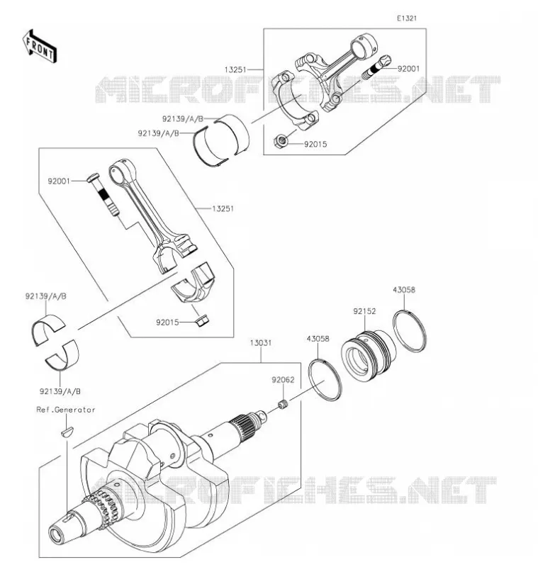 CRANKSHAFT Kawasaki SSV 800 2021 TERYX4  KRT800KMFNN