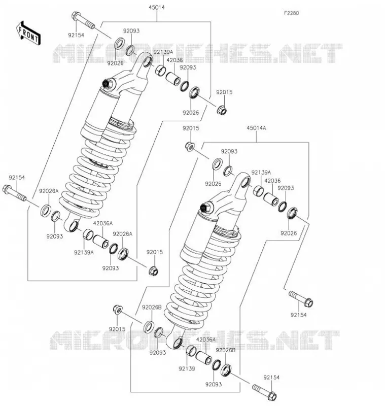 SUSPENSION - SHOCK ABSORBER Kawasaki SSV 800 2021 TERYX4  KRT800KMFNN